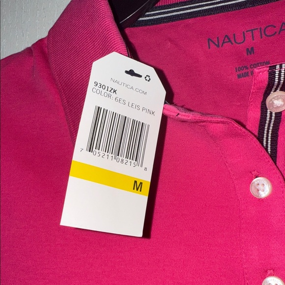 Nautica Pink Polo Shirt Size Medium NWT - Picture 3 of 7